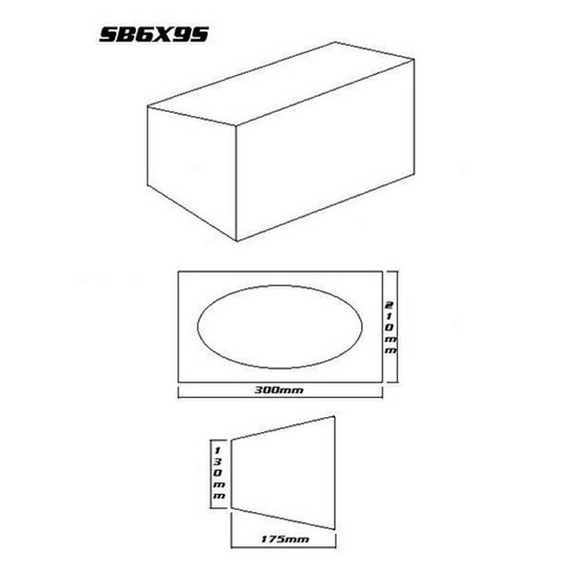 Speaker Box 6" X 9" Black Carpet Small (Pair)