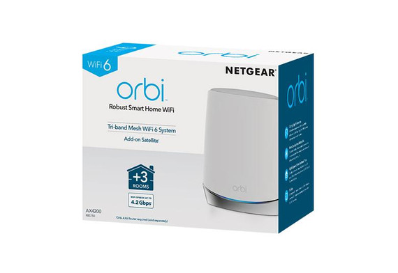 Netgear Orbi Ax4200 Tri-Band Mesh Wifi 6 System Add-On Satellite (Rbs750)