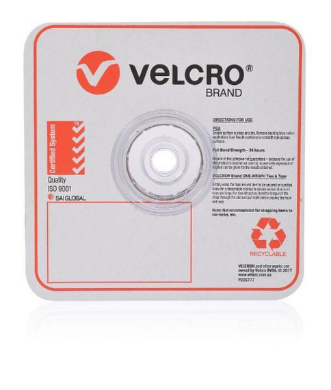 VELCRO One-Wrap 25mm x 200mm Pre-sized Ties. 100 Ties per Roll. Integrated Hook & Loop. Easy Adjustable & Strong. Re-usable. Easy Cable Management. Black Colour