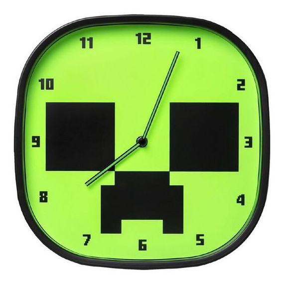 Minecraft Creeper Glow Wall Clock