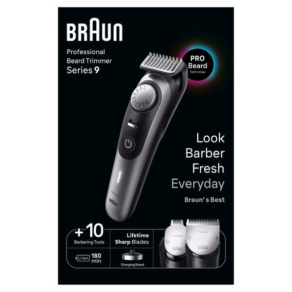 Braun Pro Beard Trimmer 9 Bt9420 With 10 Barbering Tools