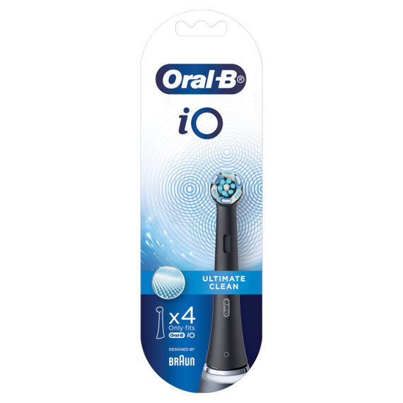 Oral-B iO Ultimate Clean Replacement Brush Heads 4pk – Black