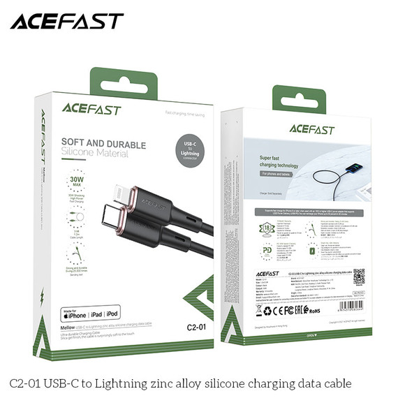 Acefast Zinc Alloy Soft Silicone Data Cable (C2)