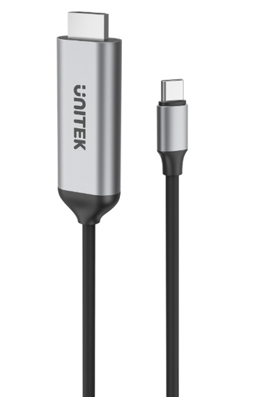 UNITEK 1.8m USB-C to HDMI cable. Premium  Audio Video UltraHD. Gold Plated Connectors. Supports Max Res up to 4K@60Hz (4096X2160). Plug & Play. Grey Colour 