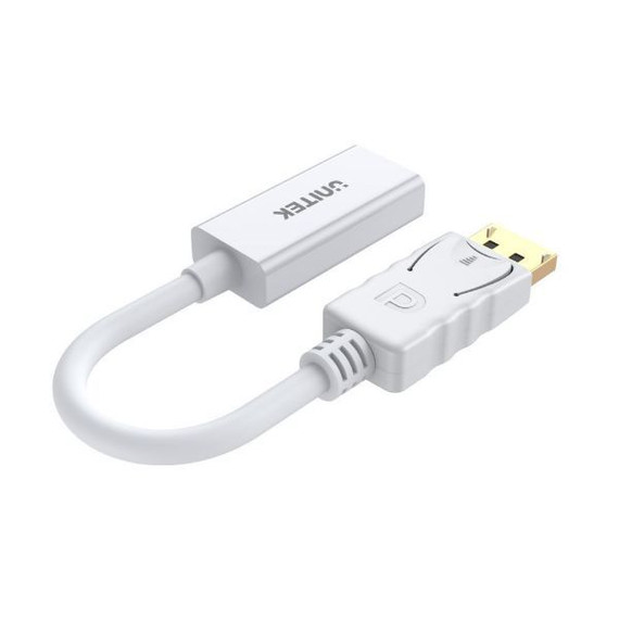 UNITEK 4K 30Hz DisplayPort to HDMI 1.4 Adapter with 20cm Cable. Supports 4K Ultra HD Resolution. Plug & Play. White Colour  