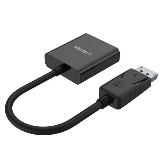 UNITEK 1080P DisplayPort to HDMI FHD Adapter with 20cm Cable. Supports PC Res up to 1920x1200 & HDTV Res up to 1080p. Plug & Play. Black Colour. 
