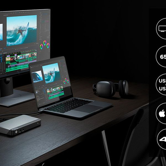 Alogic Universal Usb-C + Usb-A Dual 4K Pd(65W) Dock- 2X Dp 3 X Usb-A 1 X Usb-C 1 X 3.5Mm Audio Jack