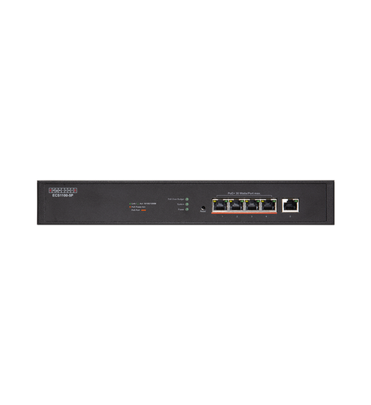 EDGECORE 5 Port Lite L2 Smart Gigabit Web Managed PoE Switch with 4 PoE Ports (30W). 120W Power Budget. 6KV Power Surge Protection. Fanless Design. 