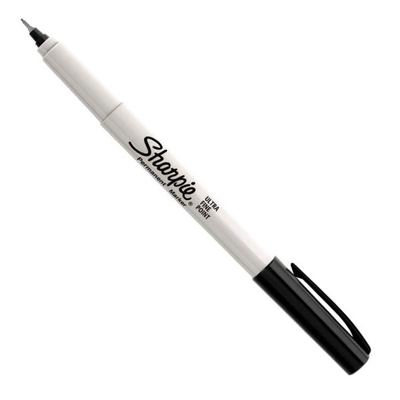 SHARPIE 12-Pack Ultra Fine Point Permanent Black Colour Marker. Permanent on most Surfaces. Quick Drying, Fade & Water-resistant Ink. Precise, Narrow Tip for Extreme Control. Non-toxic.