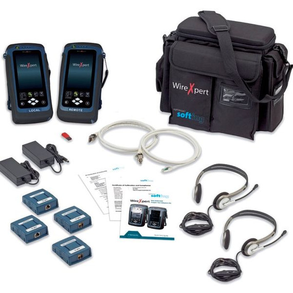 WIREXPERT 500MHz Test Kit for Copper LAN Cabling & Certification. Includes Both Local & Remote Units, CAT 6A Channel Adapters, CAT 6A Link Adapters, 2x Headsets, Li-Ion *Bought in to Order - 14 Day Lead