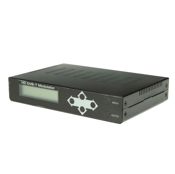 DYNAMIX HDMI to RF Digital Modulator with HDMI Loop Out Port. Supports Full HD 1080p@30Hz, LCD Display, Menu Navigation Keys, 12V DC Power Adapter (Included). 