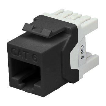 DYNAMIX Cat6 UTP Keystone RJ45 Jack for 110 Face Plate. T568A/B Wiring. 180 Jack. Colour Black.   