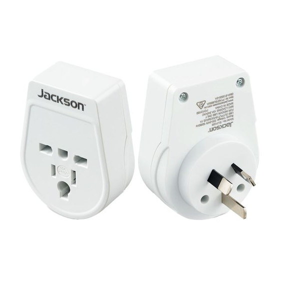 JACKSON Slim Inbound Travel Adaptor for use in NZ/AUS. USA, UK and Japanese Plugs.   