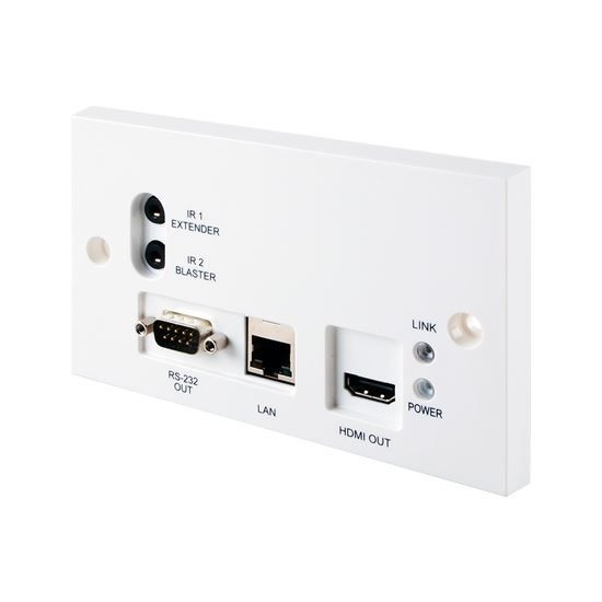 CYP HDBT HDMI Receiver Wall Plate 5Play: HDMI, PoE, (IR & RS323) & LAN. Inputs: 1x RJ45, 1x 3.5mm Stereo (1x IR Receiver) Outputs: 1x HDMI, 1x RJ45, 1x 3.5mm Stereo (1x STOCK CLEARANCE SALE