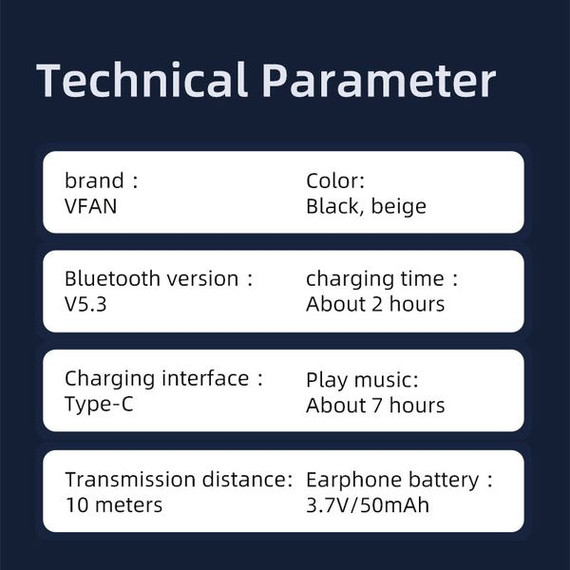 Vipfan Ows Earphone W/ Ear Hook, Innovative Style (T12) Black