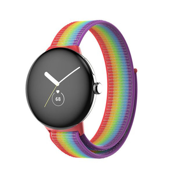 Google Pixel Watch      Nylon Strap   Rainbow