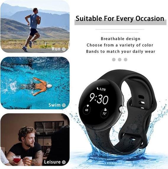 Google Pixel Watch      Silicone Strap   Black