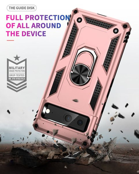 Google Pixel 7      Military Armour Ring Case    RoseGold