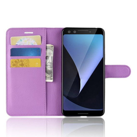 Google Pixel 3      Pu Wallet Case    [Purple]