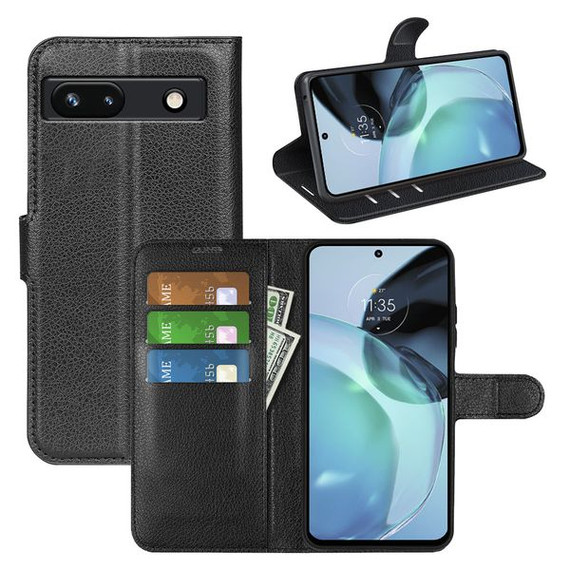 Google Pixel 7A      Pu Wallet Case    [Black]