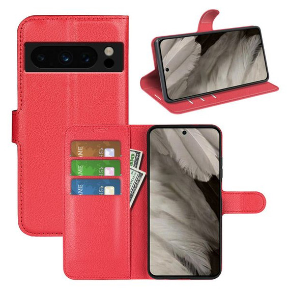 Google Pixel 8 Pro PU Wallet Case Red Google Pixel 8 Pro PU Wallet Case Red