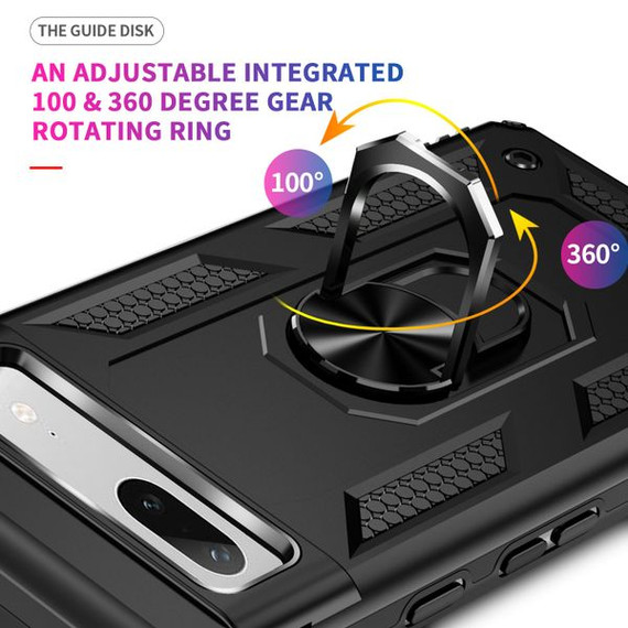 Google Pixel 7a      Military Armour Ring Case    Black