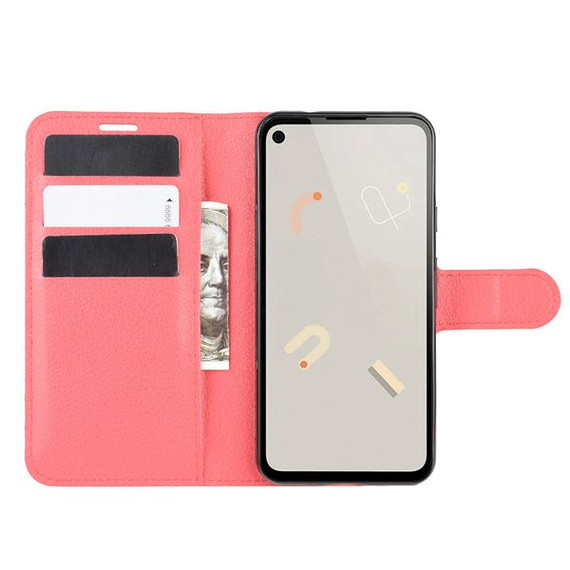 Google Pixel 4A 4G      Pu Wallet Case    [Red]