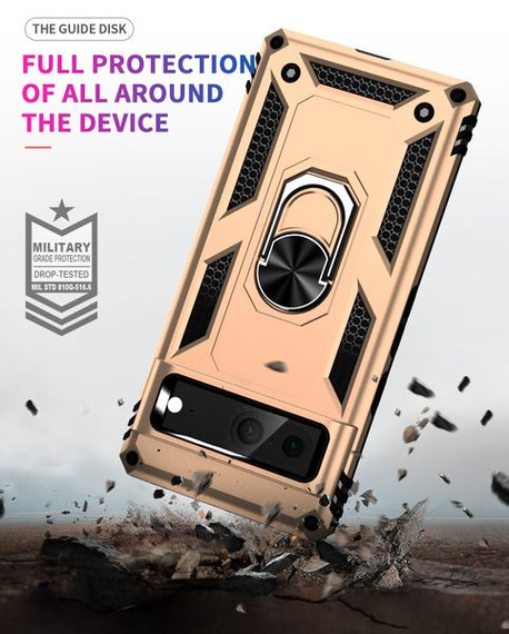 Google Pixel 7      Military Armour Ring Case    Gold