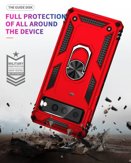 Google Pixel 7 Pro      Military Armour Ring Case    Red
