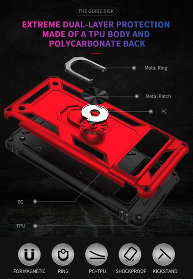 Google Pixel 7 Pro      Military Armour Ring Case    Red