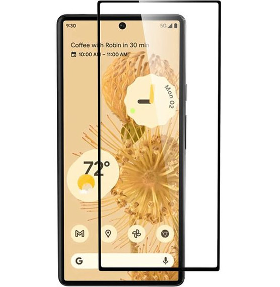 Google Pixel 6a Case         Premium Full Cover Glass Screen Protector Black