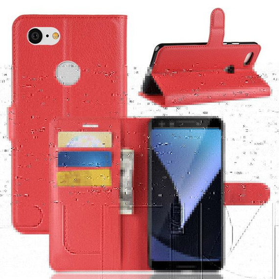 Google Pixel 3      Pu Wallet Case    [Red]