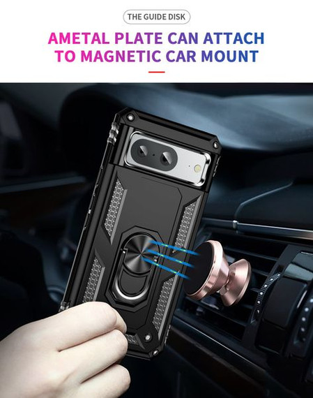 Google Pixel 8a      Military Armour Ring Case    Black