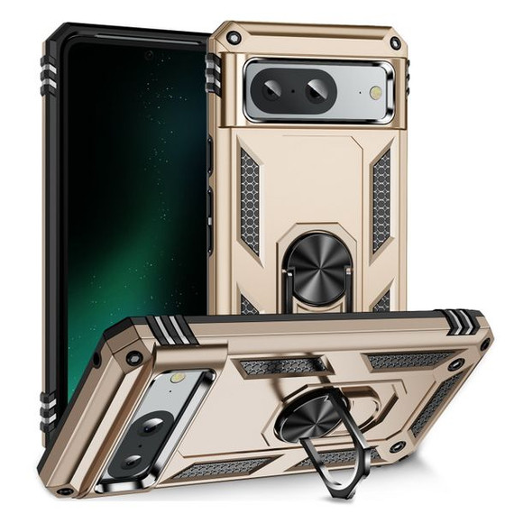 Google Pixel 8a      Military Armour Ring Case    Gold
