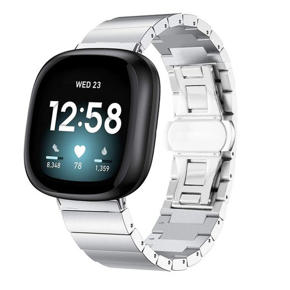 Fitbit Versa 4      Stainless Steel Strap   Silver