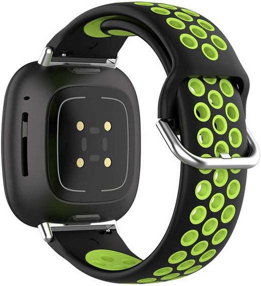 Fitbit Versa 4      Silicone Strap   Black/Volt