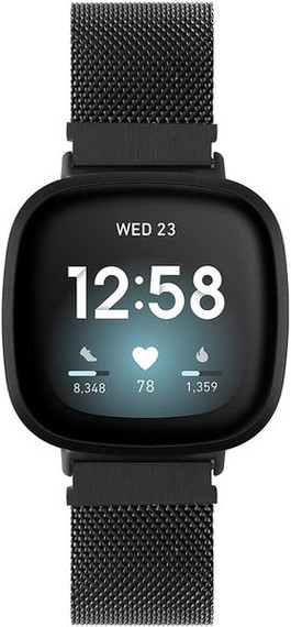 Fitbit Versa 4      Milanese Loop Strap   Black