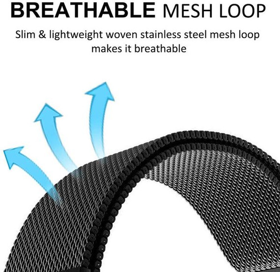 Fitbit Versa 4      Milanese Loop Strap   Black