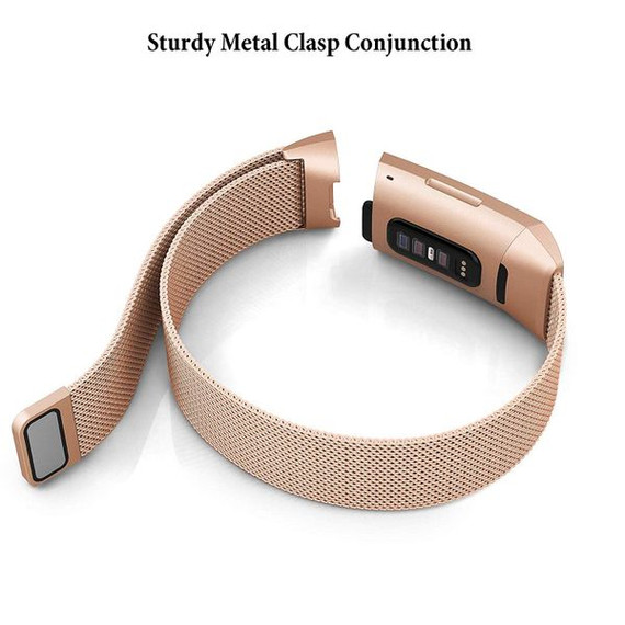 Fitbit Charge 3      Milanese Loop Strap   RoseGold