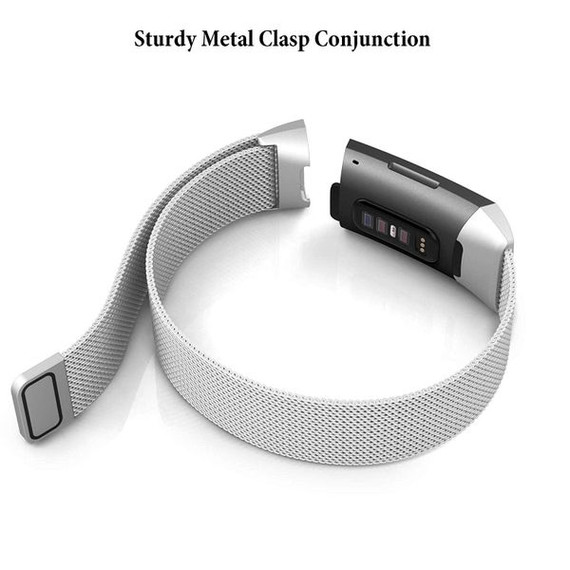 Fitbit Charge 3      Milanese Loop Strap   Silver