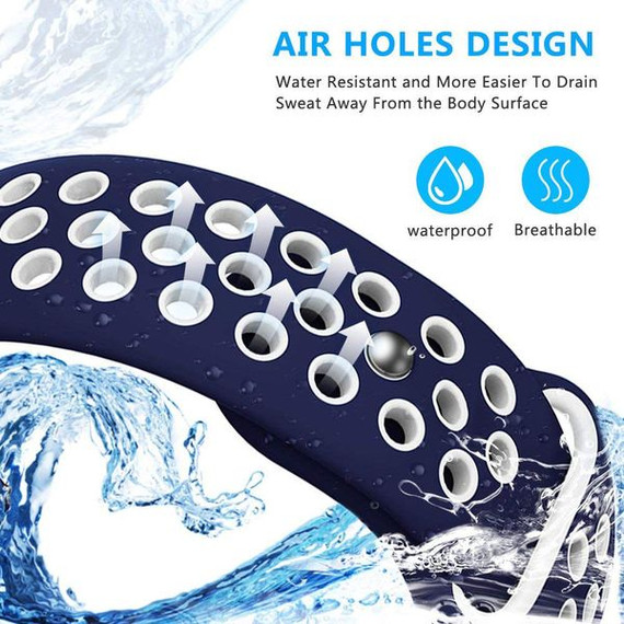 Fitbit Versa      Silicone Strap   Navy/White