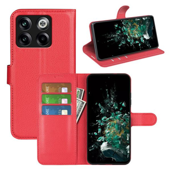Oneplus 10T      Pu Wallet Case    [Red]