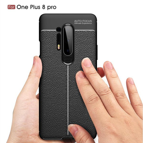 OnePlus 8 Pro      Leather Texture Case    Black
