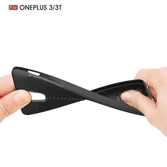 OnePlus 3/3T      Leather Texture Case    Red