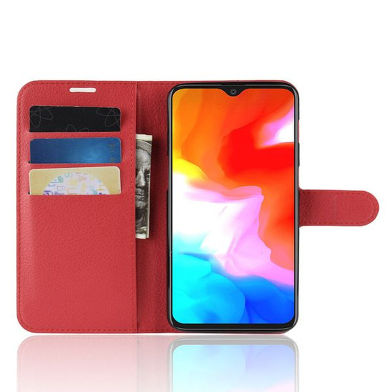 Oneplus 6T      Pu Wallet Case    [Red]