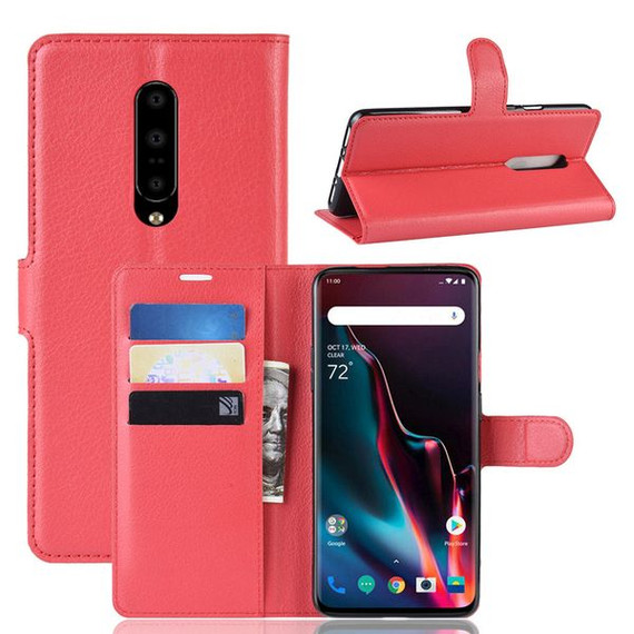 Oneplus 7 Pro      Pu Wallet Case    [Red]