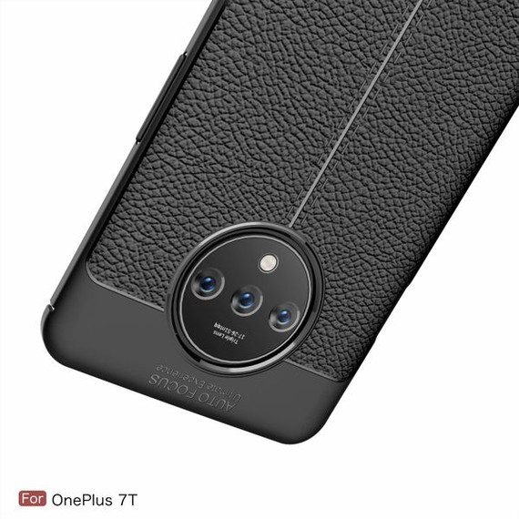 OnePlus 7T      Leather Texture Case    Navy