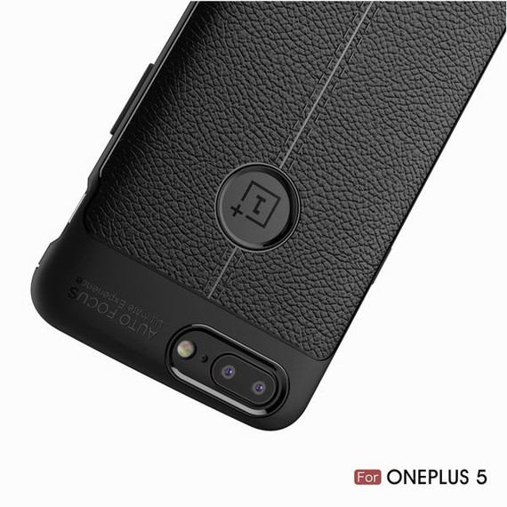 OnePlus 5      Leather Texture Case    Red