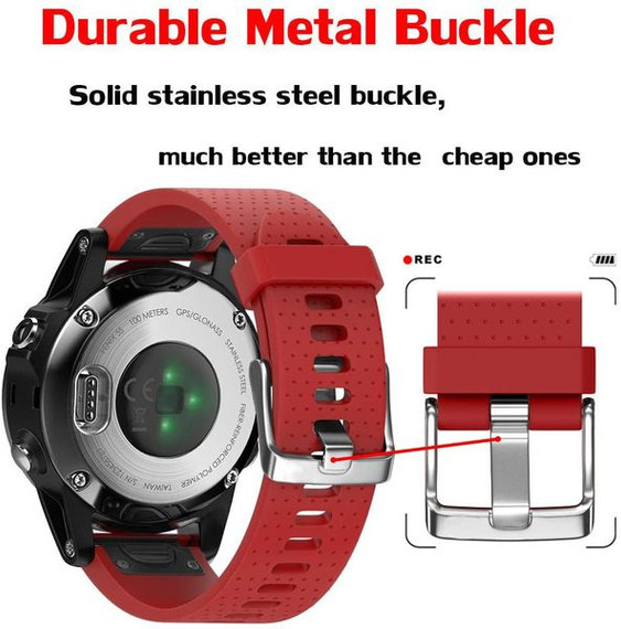 Garmin fenix 7      Silicone Strap   Red