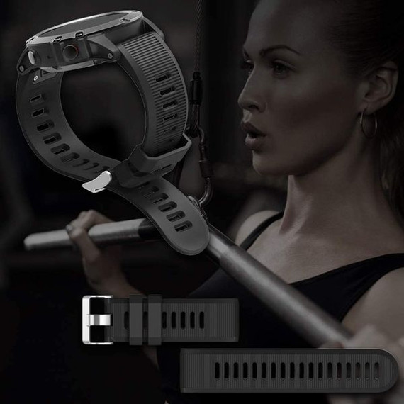 Garmin Fenix 7X Pro      Silicone Strap   Black